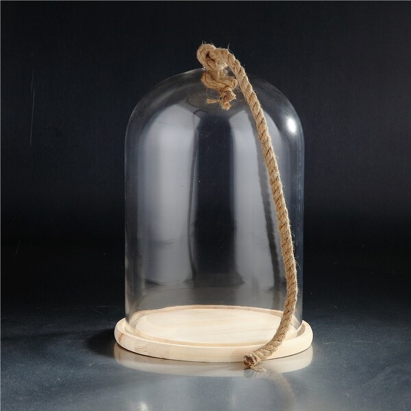 18" Clear Glass Tabletop Tea Light Candle Holder with Rope on Top - N/A