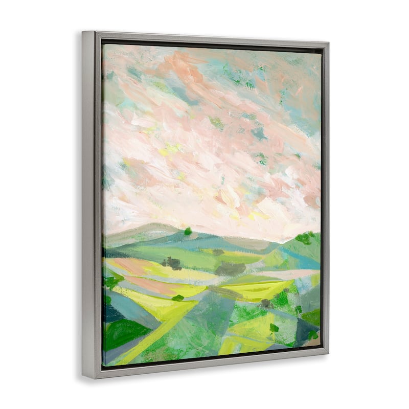 Stupell Vibrant Green Hills Landscape Framed Floater Canvas Wall Art Design By Ashley Davis
