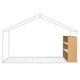 preview thumbnail 4 of 10, Twin Size House Bed, Metal Bed Frame with Wood Shelves, White