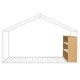 preview thumbnail 4 of 10, White Twin Size Metal Wood House Bed Frame with Shelves and Lights