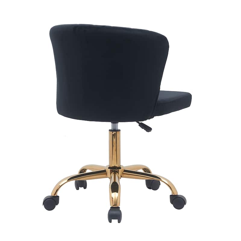 Porthos Home Rye Velvet Office Chair with Gold Chrome Legs
