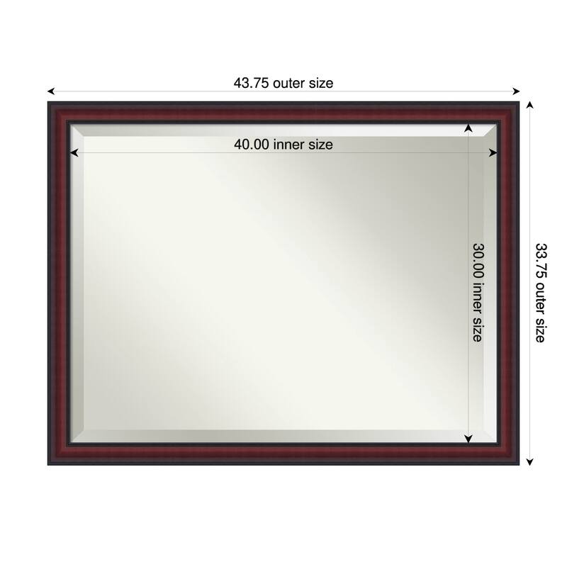 Dalat Beveled Framed Wall Mirror - 44 x 34 in - Dalat Cherry