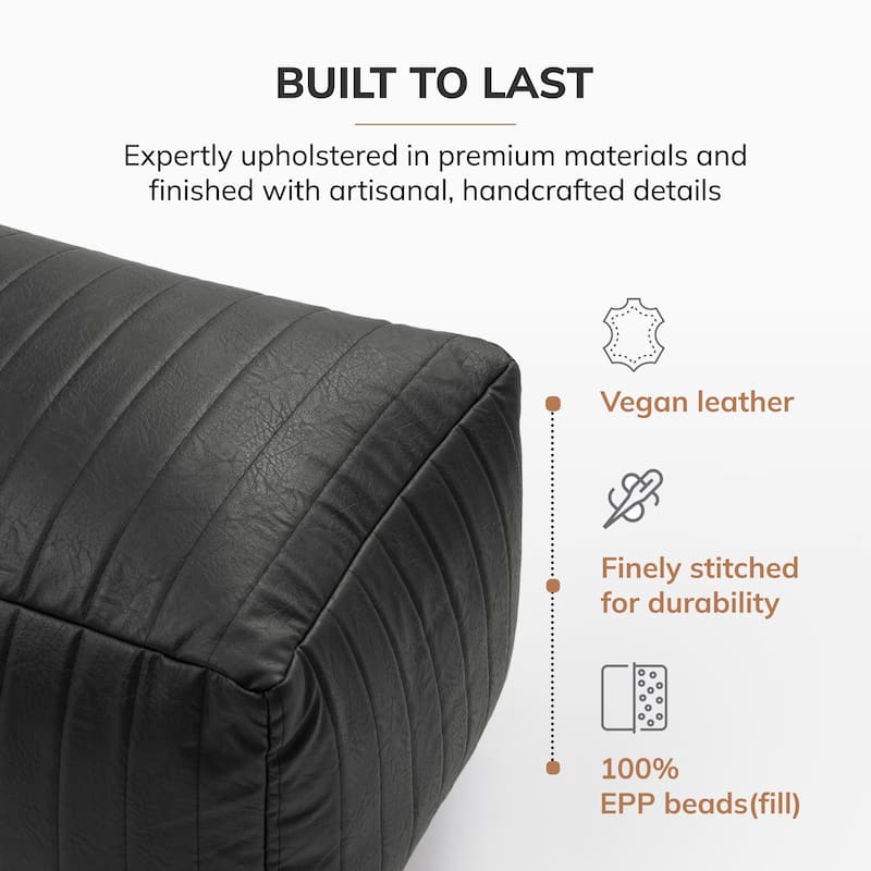 Jani Footrest Bench Ottoman Pouf - Handcrafted for Seating, Footrest, Home Decor for Living Room, Bedroom Pouf