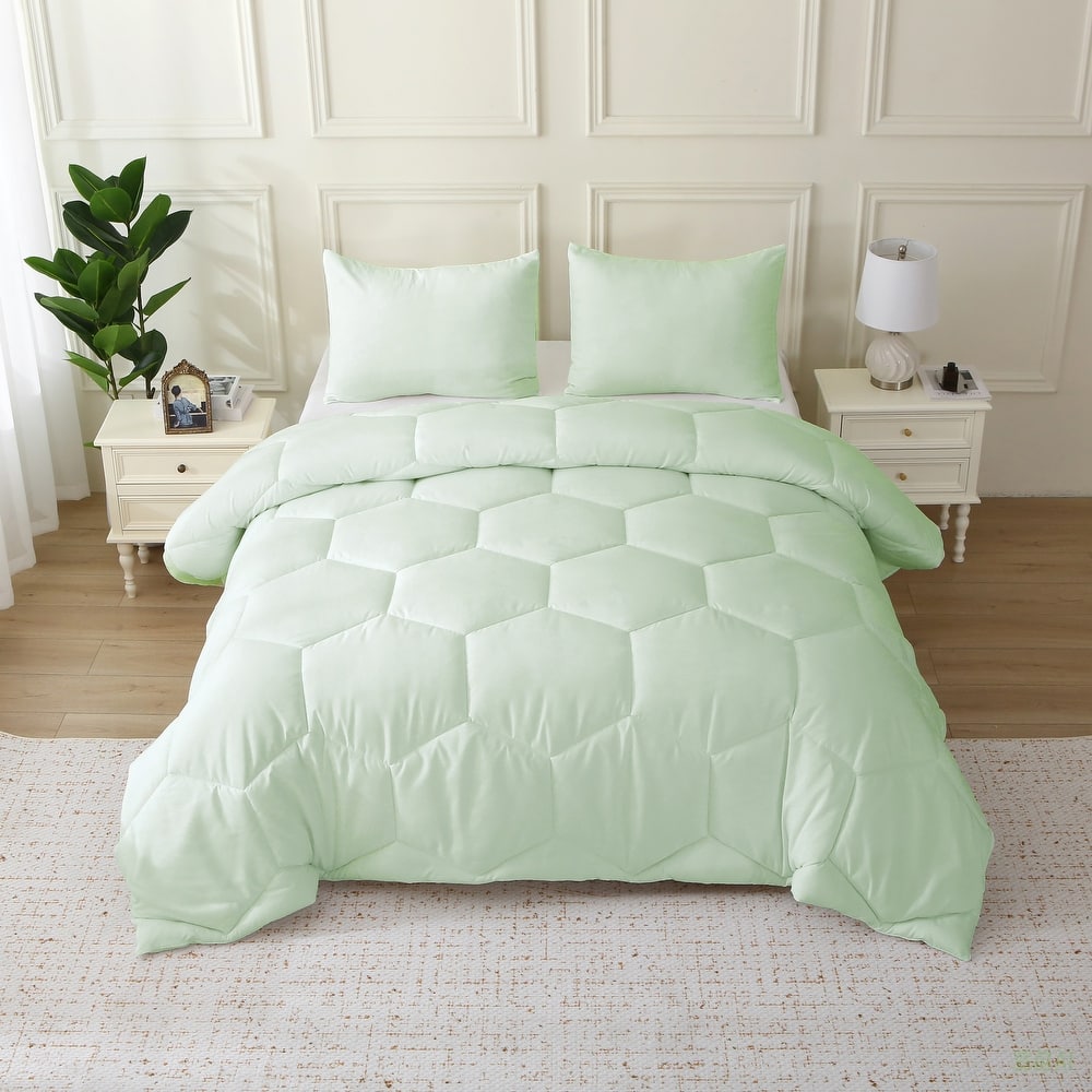 Better Style Home Oversized Microfiber Honeycomb Comforter Sets