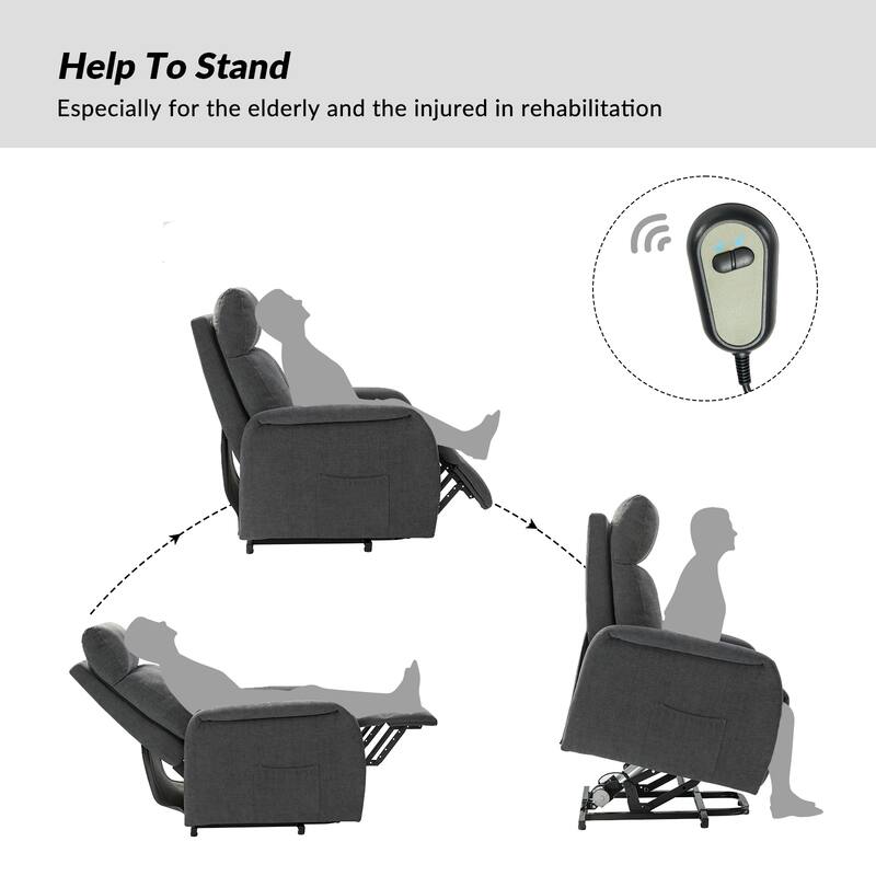 Elisa Power Remote Lift Assist Recliner Set Of 2 with Metal Base