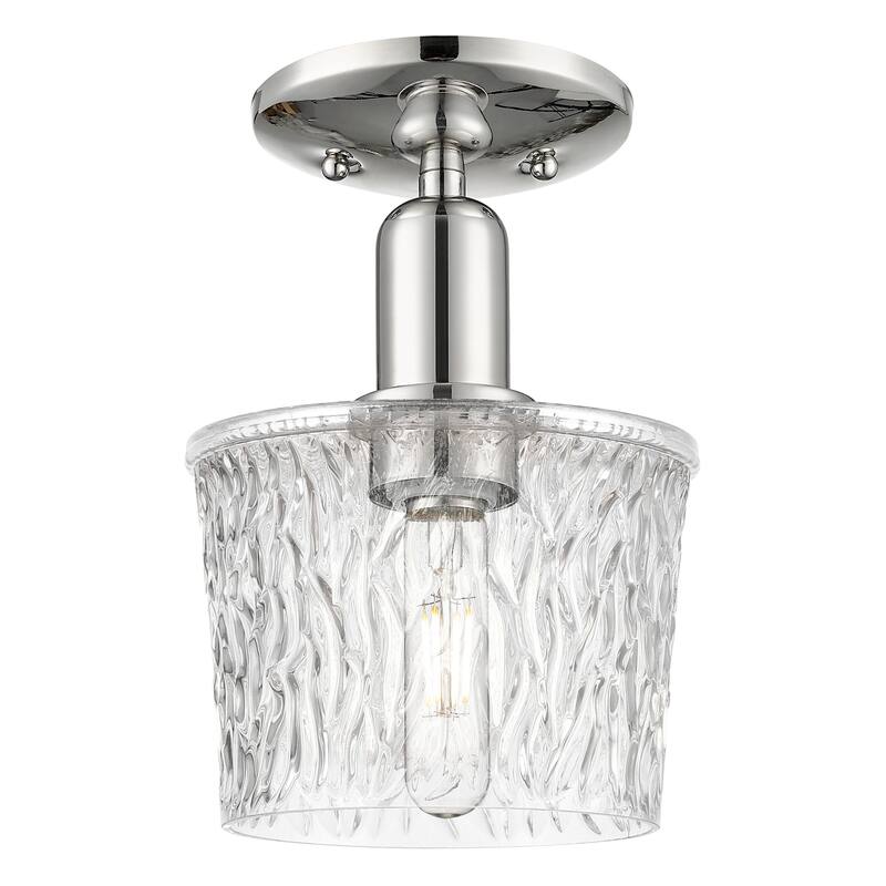 Innovations Lighting 716-1C-10-7 Niagara Semi-Flush Niagara 7" Wide - Polished Nickel / Clear