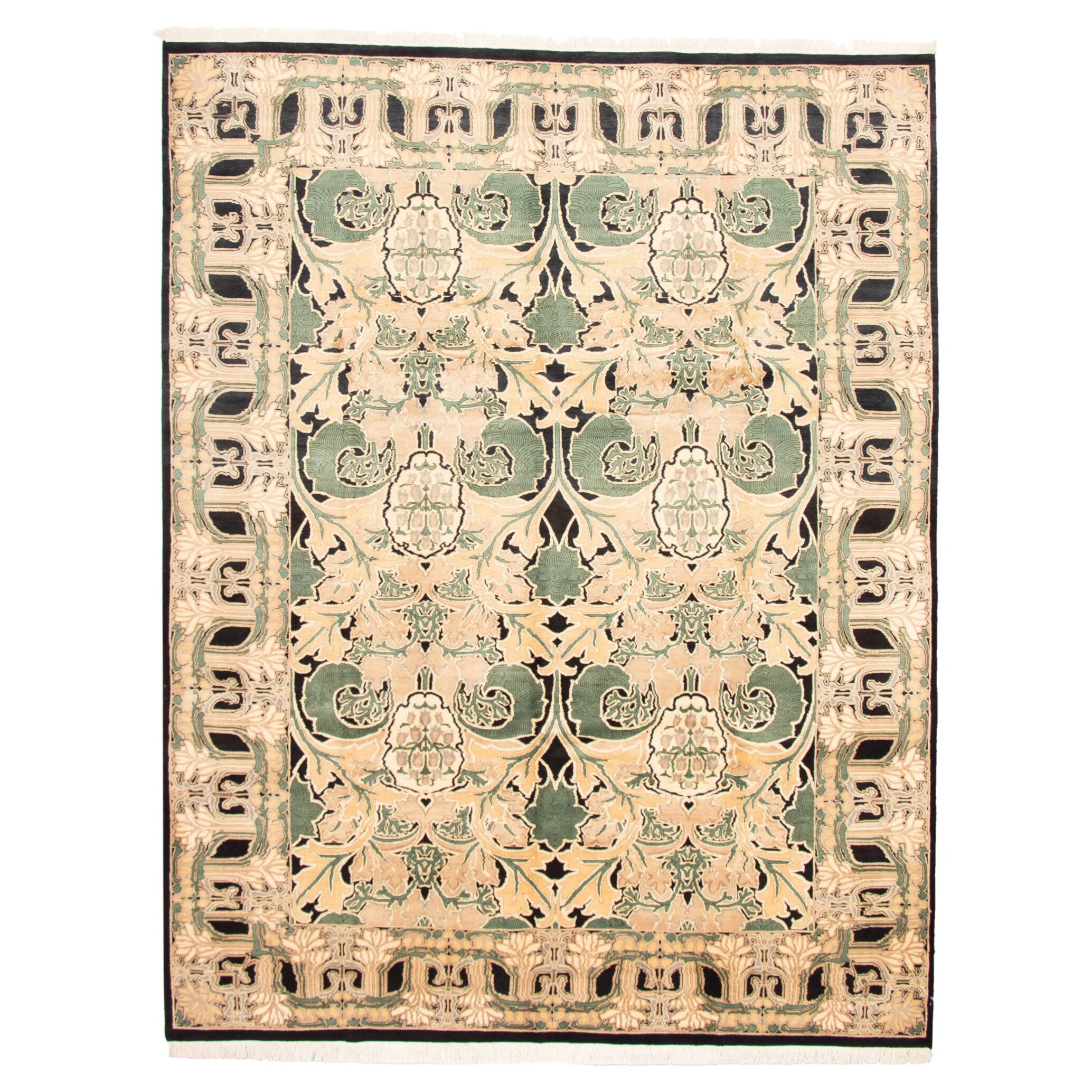 eCarpet Gallery Large Area Rug for Living Room Pako Persian 18/20 Bordered Yellow Rug 9'11 x 9'11 338454 Hand-Knotted Wool Rug Bedroom