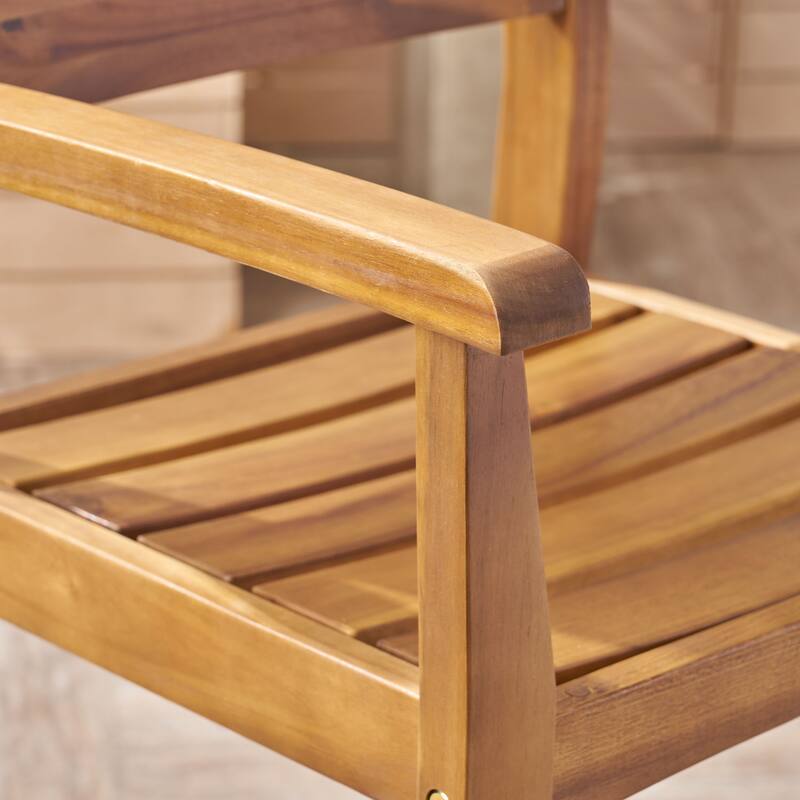 Stamford Outdoor Acacia Barstool (Set of 4) by Christopher Knight Home