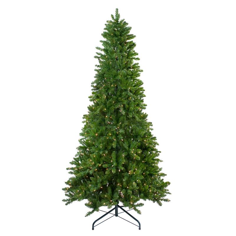10' Pre-Lit Everett Pine Slim Artificial Christmas Tree Clear Lights