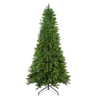 10' Pre-Lit Everett Pine Slim Artificial Christmas Tree Clear Lights