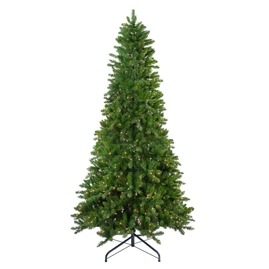 10' Pre-Lit Everett Pine Slim Artificial Christmas Tree Clear Lights
