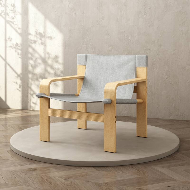 Mid-Century Linen Detachable and Washable Accent Arm Chair