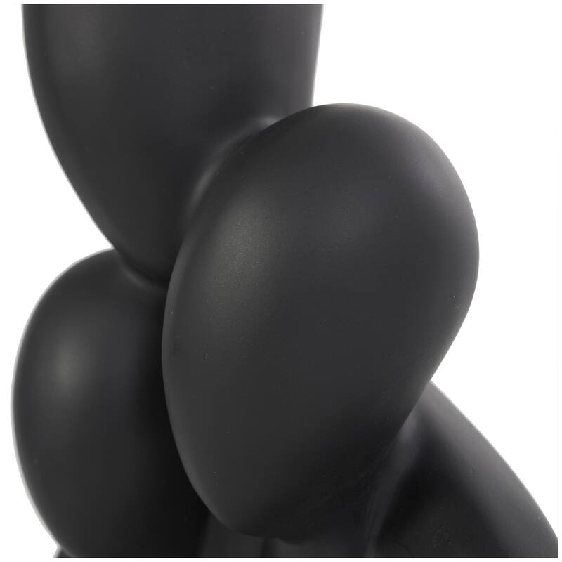 Polystone People Nesting Family 3 Head Decorative Sculpture - Black - Roche River Decor