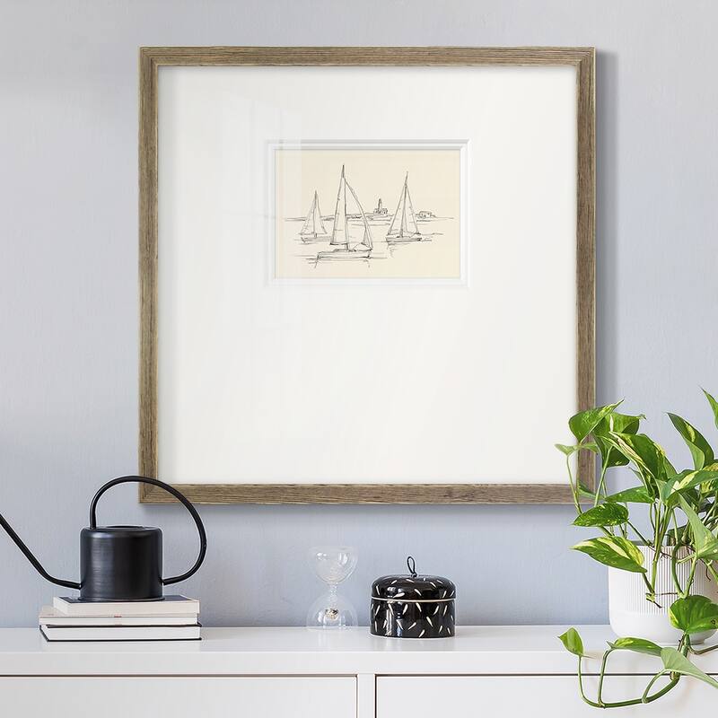 Coastal Contour Sketch IIPremium Framed Print