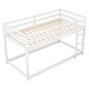 preview thumbnail 21 of 22, Stylish & Simple Twin over Twin Floor Bunk Bed with Ladder , Grey, Large Weight Capacity Design and Safety Design for Kids