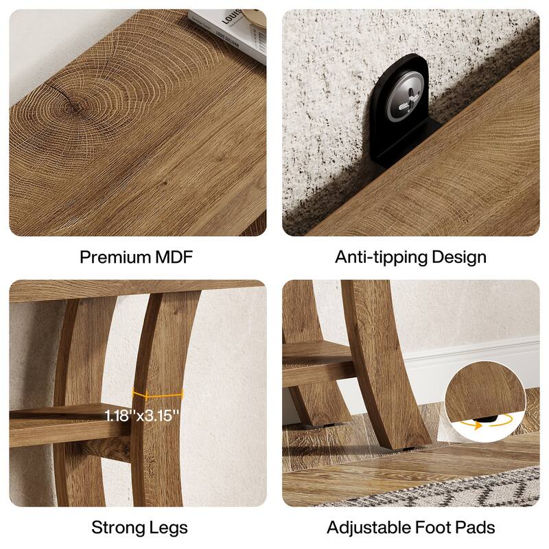 41-Inch Small Console Table with Curved Frame