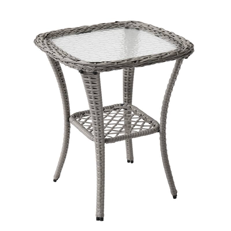 COZYMAN Outdoor Patio 3-Piece Wicker Conversation Set Swivel Rocking Chat Chairs
