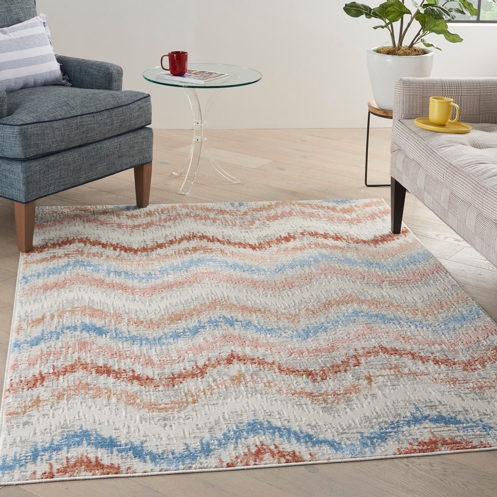 Nourison Elation Chevron Abstract Modern Area Rug