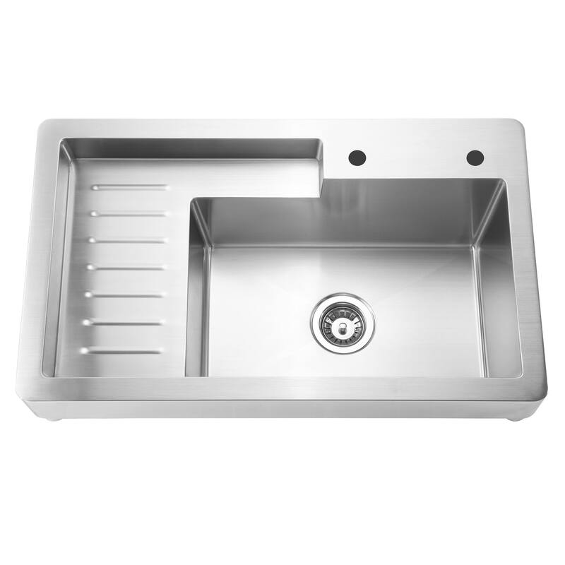 Whitehaus Pearl Haus Free Standing Stainless Steel Utility Sink
