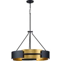 Lowery Collection Five-Light Textured Black Distressed Gold Hanging ...