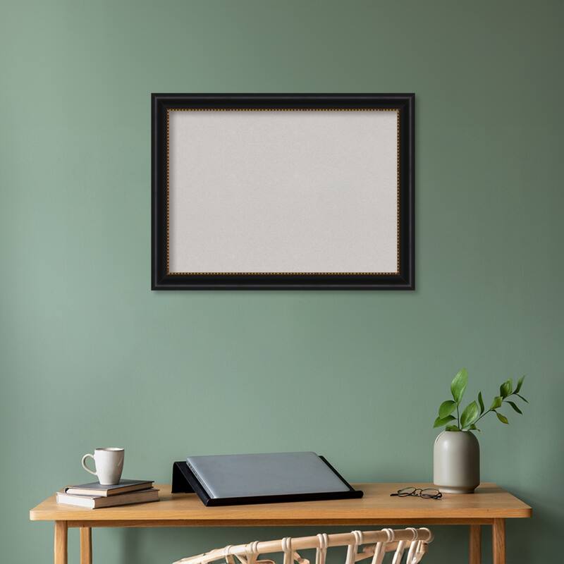 Manhattan Black Framed Grey Corkboard Bulletin Board