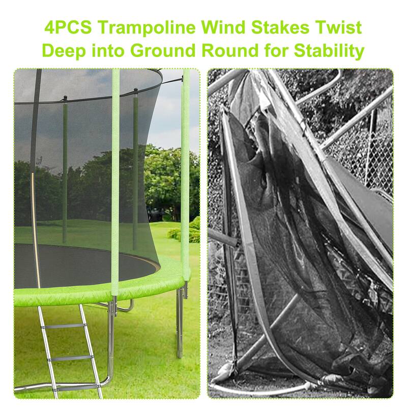 16FT Trampoline, Recreational Trampolines with Enclosure Net and Ladder
