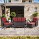 Option Brown Wicker Red Cushion