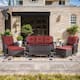 Option Brown Wicker Red Cushion
