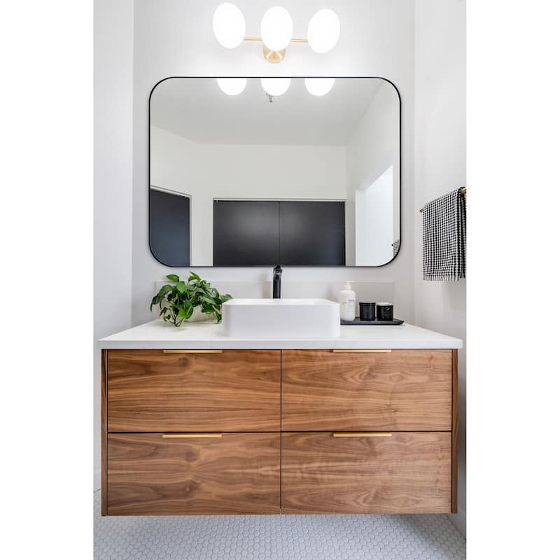 TEHOME Mid-Century Modern Chic Metal Rounded Wall Mirrors