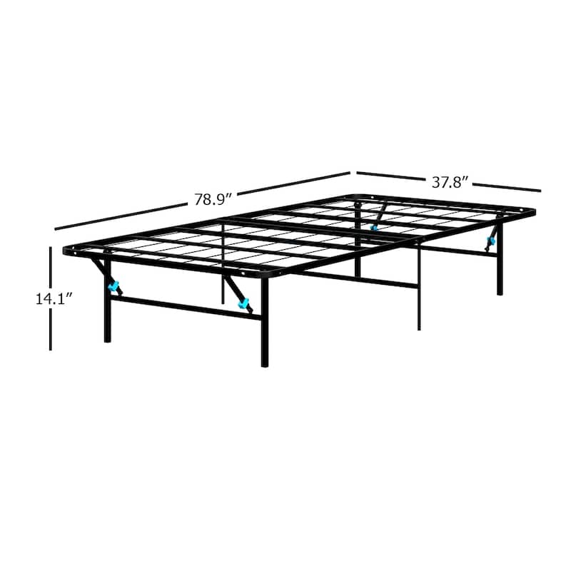 Black No Tool Assembly Foldable Bed Frame