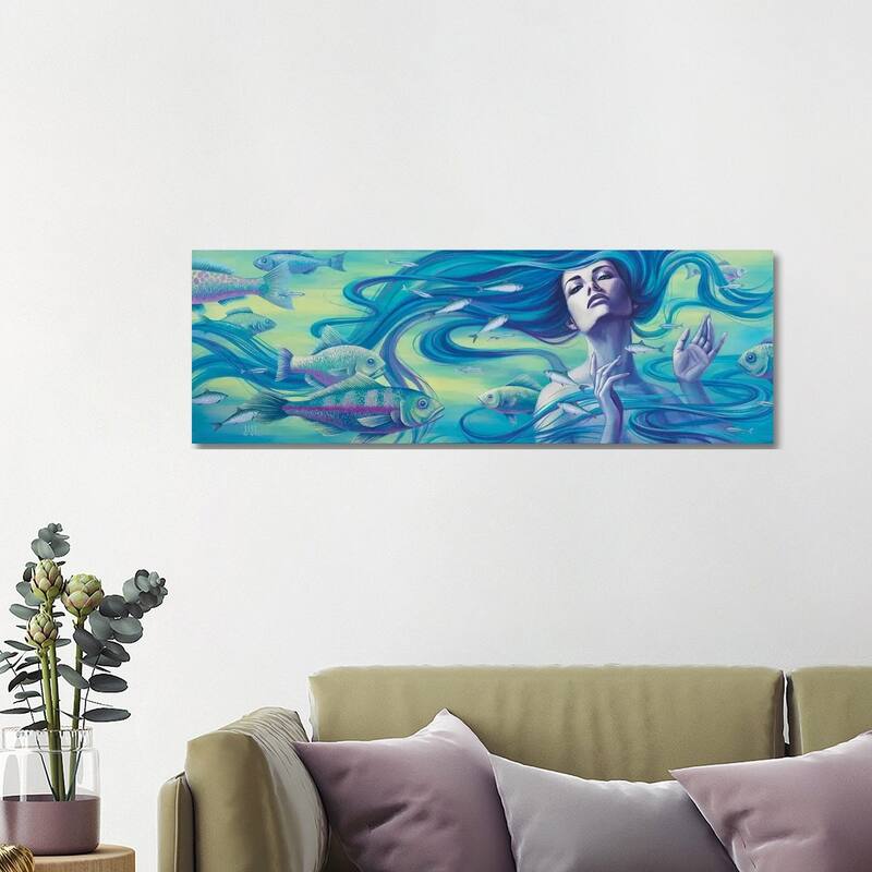 iCanvas "Aquatic III" by Vasilisa Romanenko Canvas Print - 16x48x1.5