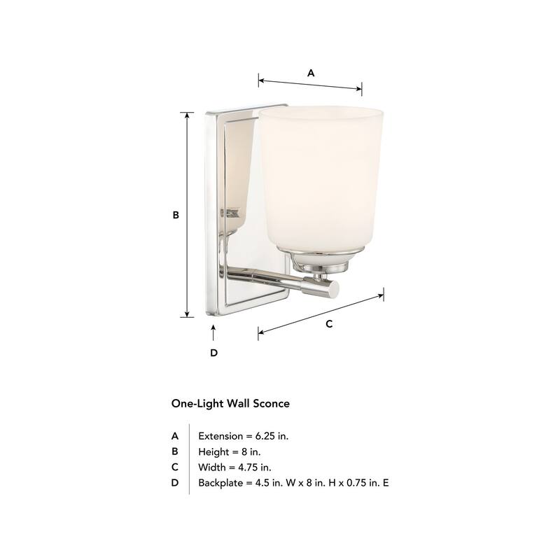 Stella 8 in. 1-Light Polished Nickel Modern Wall Sconce Light