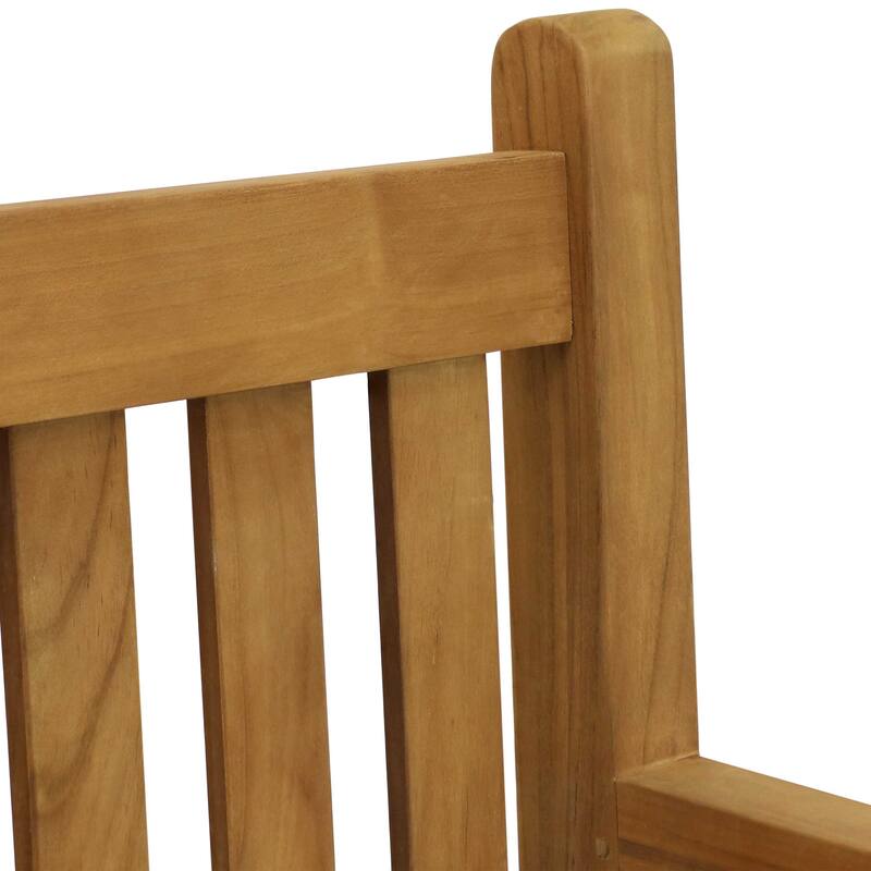 Teak Outdoor Patio Garden Bench - Mission Style - 2-Person - 59-Inch