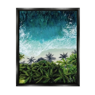 Stupell Aerial View Tropical Beach Framed Floater Canvas Wall Art ...