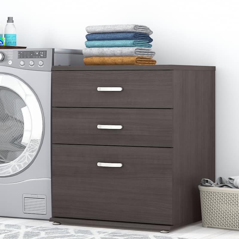 Universal Laundry Room Cabinet with Drawers by Bush Business Furniture - Storm Gray