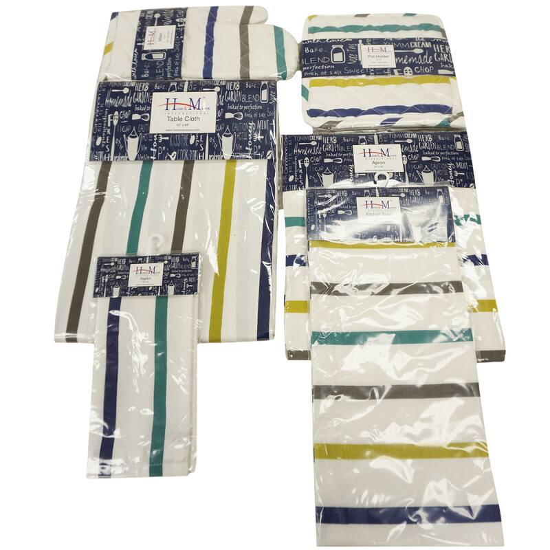 Home & Manor Kitchen Chef Stripe Oven Mitt