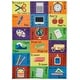 preview thumbnail 2 of 5, Kids Collection School Supplies Educational Area Rug