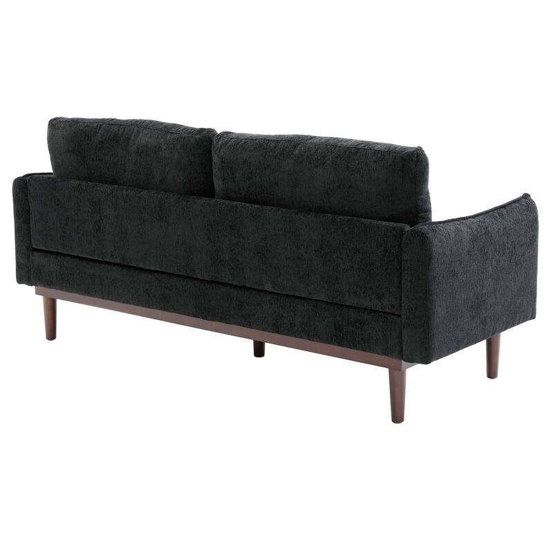 Roomfitters Modern Chenille Loveseat Sofa with Stitched Armrests, 2-Seater Couch