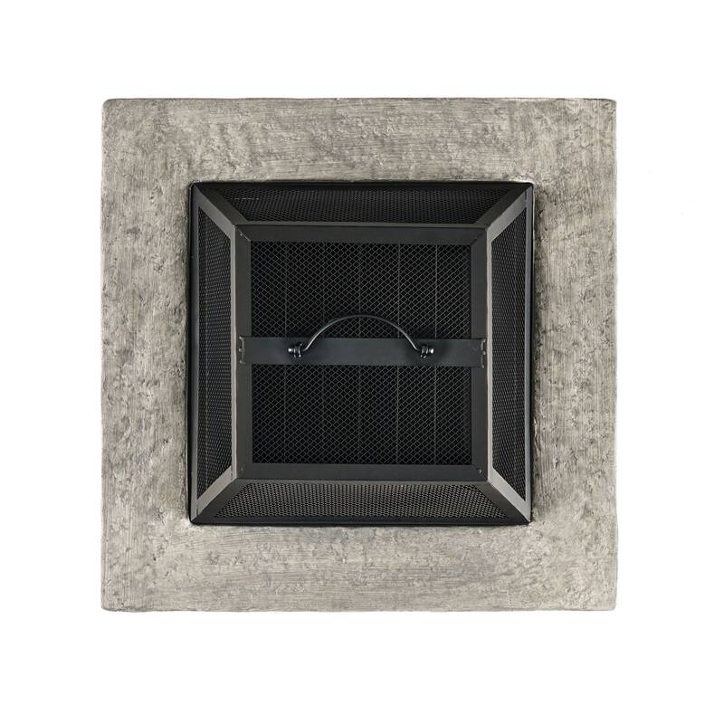 28.7 in. W x 22 in. H Stone Square Wood Burning Outdoor Fire Pit
