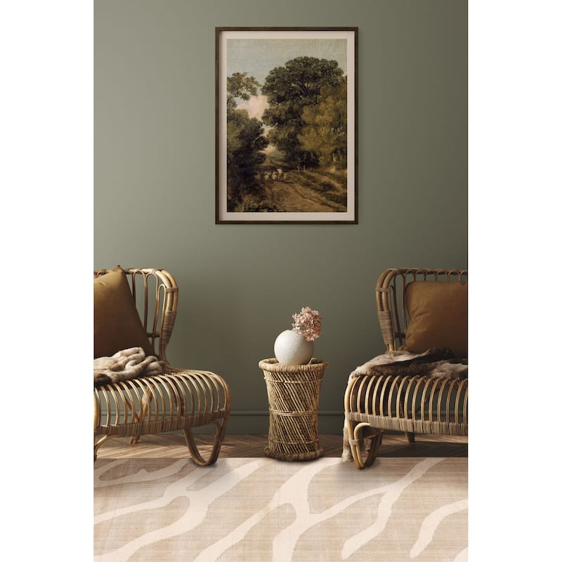ECARPETGALLERY Hand-knotted Tangier Light Khaki Viscose, Wool Rug - 5'0 x 7'11