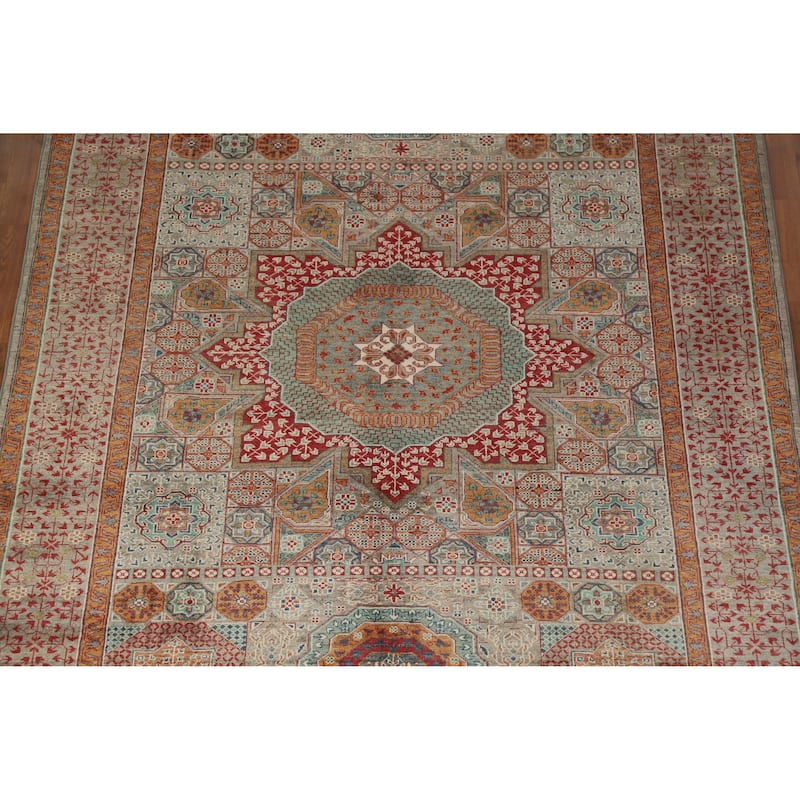 Hand Knotted Oriental 100% Wool Carpet Traditional Medallion Greys & Charcoal Kazak Area Rug - 10' 2'' X 6' 9''
