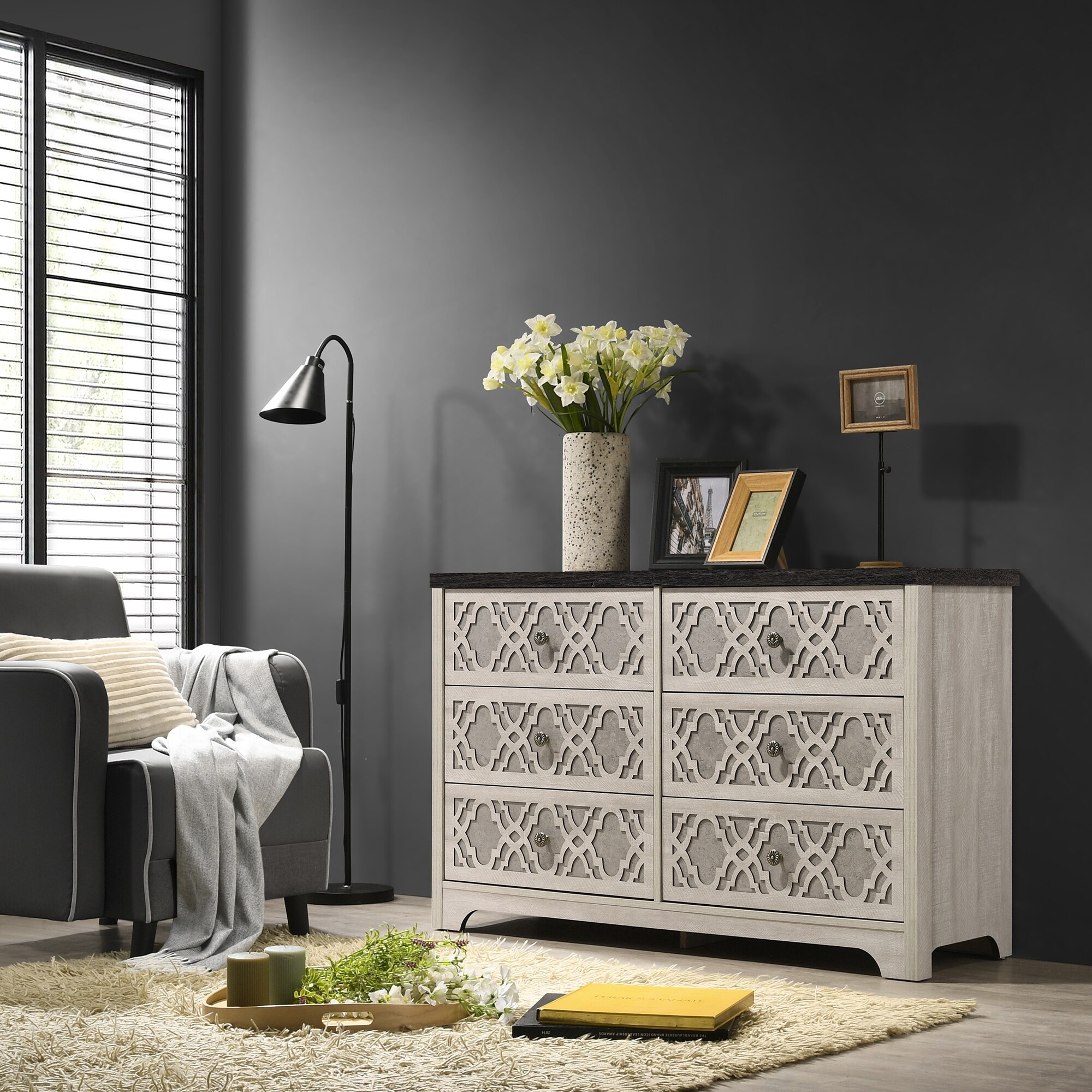 dusty grey oak dresser Azienda 6-Drawer Dusty Grey Oak Dresser - Overstock