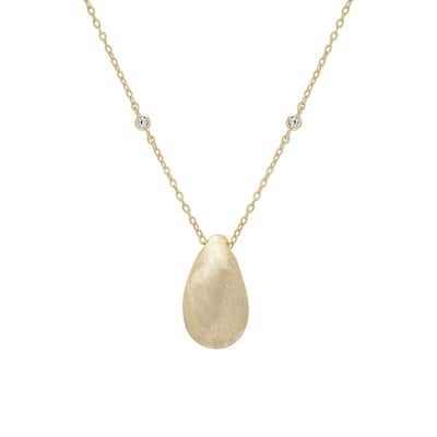 Victoria Townsend Gold over Sterling Silver Lab White Sapphire Teardrop Pendant
