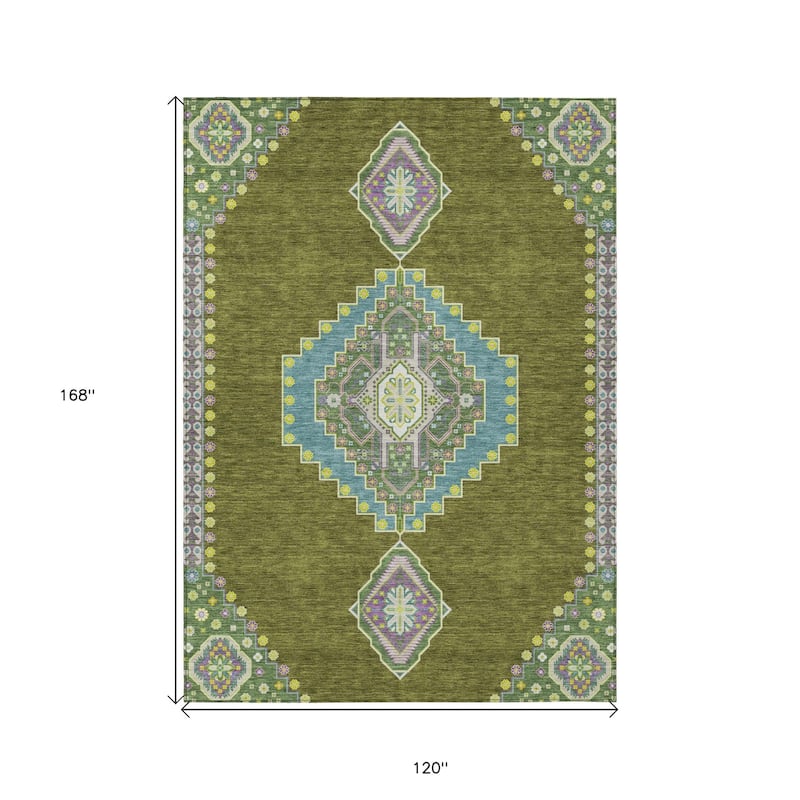 HomeRoots Oriental Traditional Rectangle Outdoor Rug