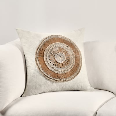 Villa by Classic Home Pueblo 22" Chestnut Cotton Throw Pillow