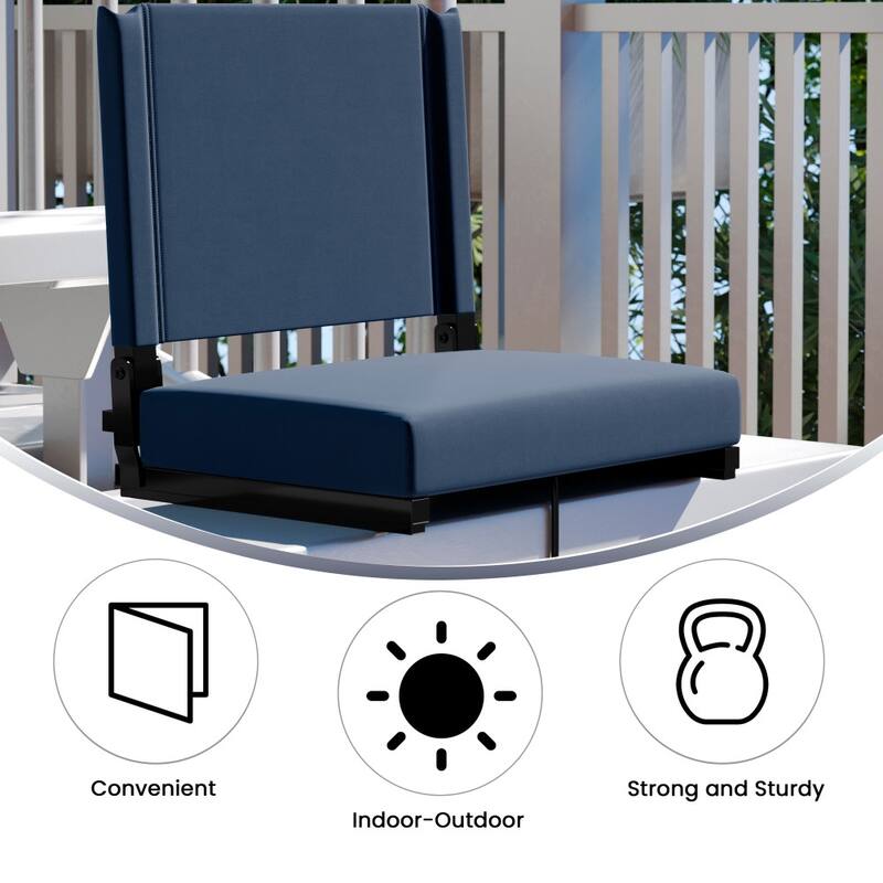 Ultra-Padded Stadium Chair - 18"W x 14"D x 18"H - 18"W x 14"D x 18"H