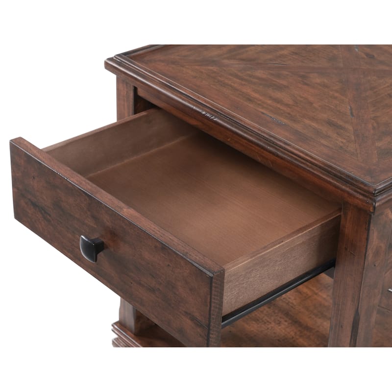 Stockbridge 21" Square Wood End Table with Drawer