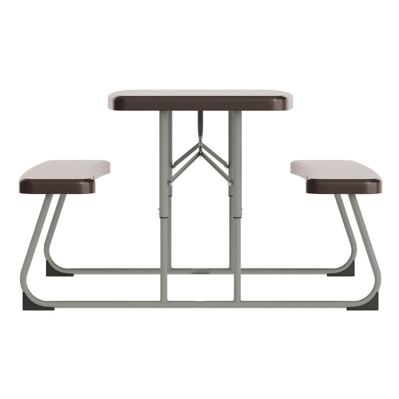 Indoor/Outdoor Commercial Grade Kids Folding Picnic Table with Benches - 37.5"D x 32.625"W x 21.5"H