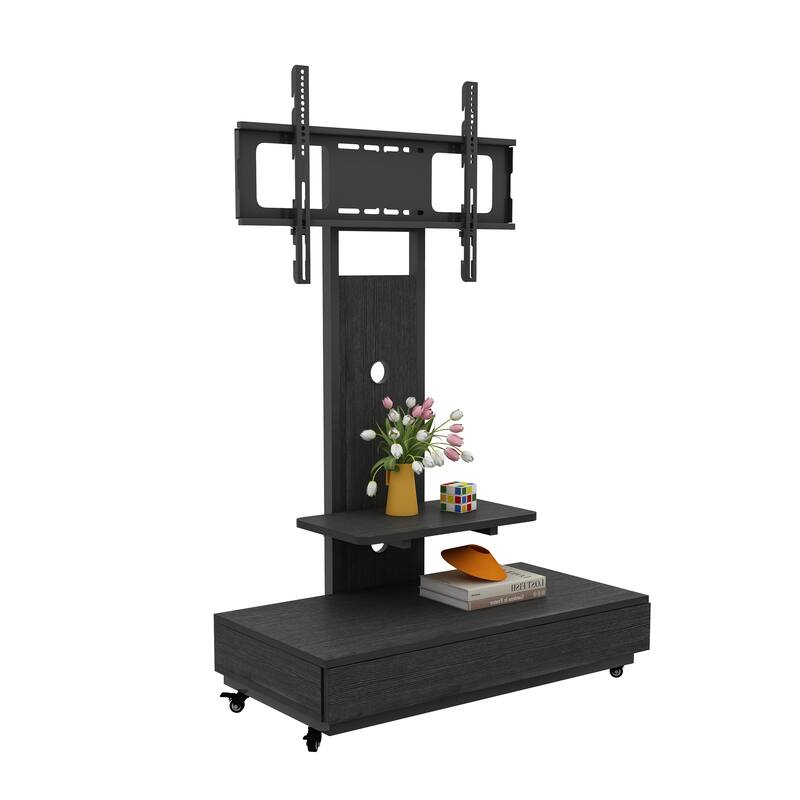Mobile TV Cart for 32-75 inches,Floor Stand with Mount on Lockable Wheels