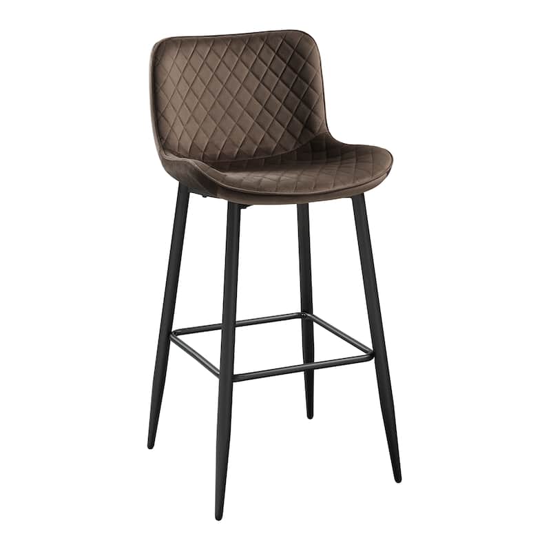 Seia Velvet Pub Height Chair (Set of 2) - Set of 2 - Brown - Bar Height